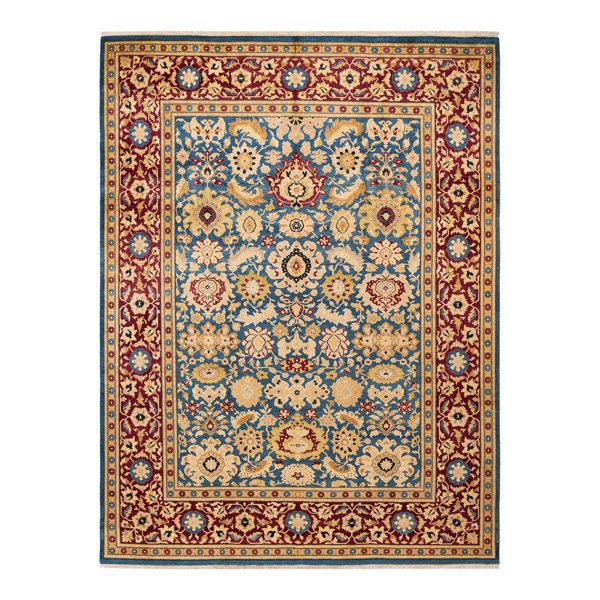 Solo Rugs OneofaKind 9' 2" X 11' 10" 2000s Area Rug in Blue/Red